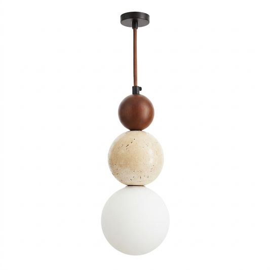 Stone & Wood Bedside Pendant on a white background