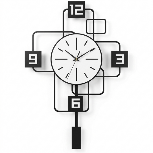 Large Silent Wall Clock on a white background