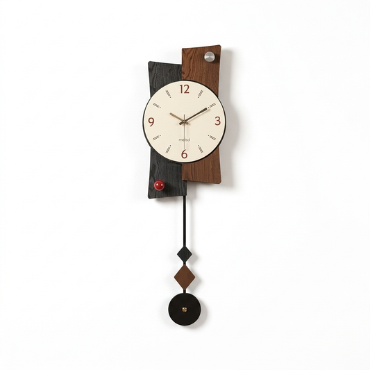 Geometric Pendulum Clock on a white background