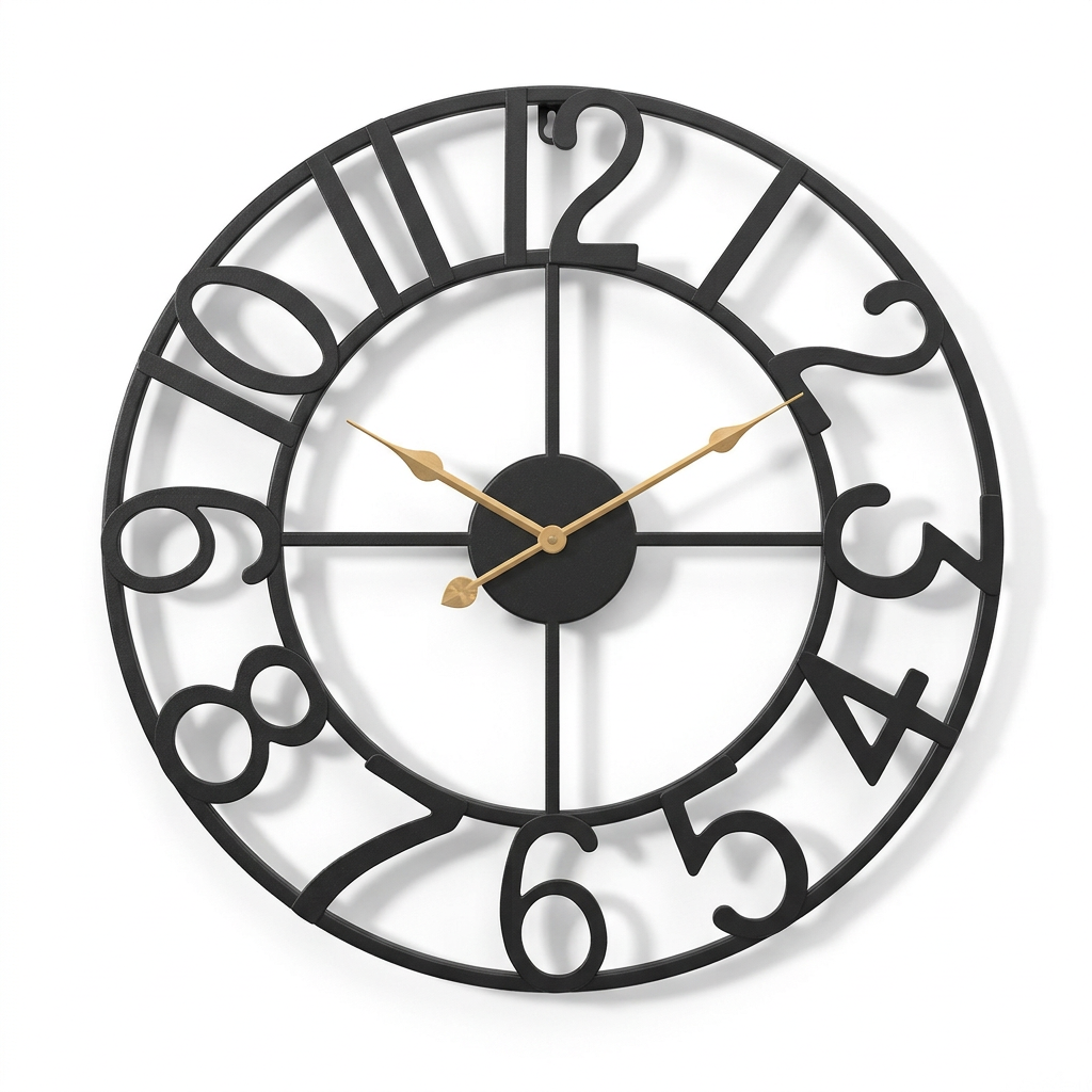 Wrought Iron Wall Clock on a white background