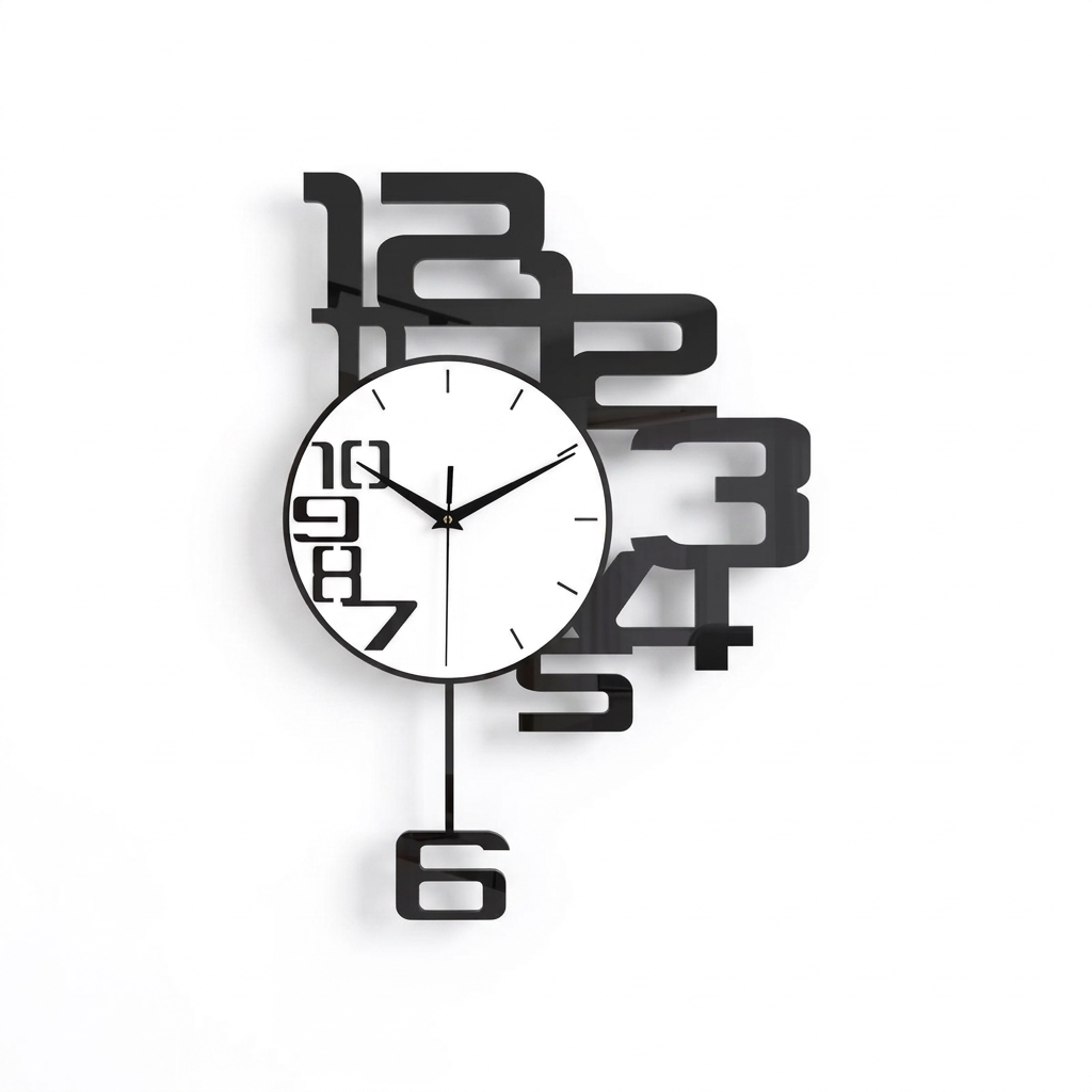 Pendulum Art Wall Clock on a white background