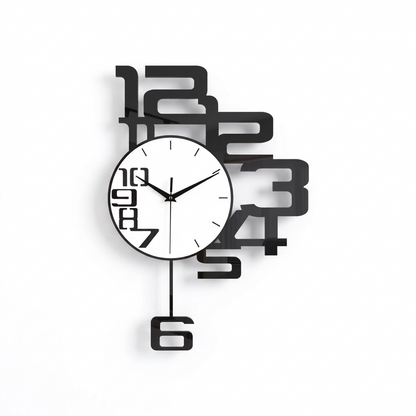 Pendulum Art Wall Clock on a white background