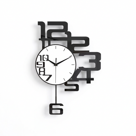 Pendulum Art Wall Clock on a white background