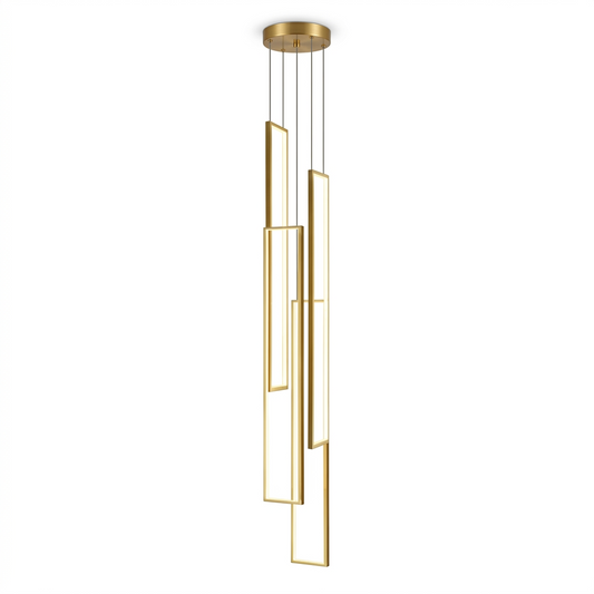 Gold Halo Pendant Chandelier on a white background