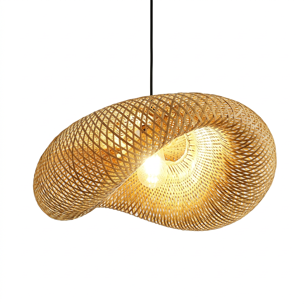 Woven Bamboo Pendant on a white background