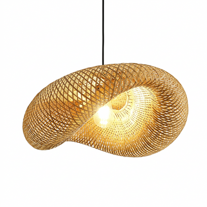 Woven Bamboo Pendant on a white background