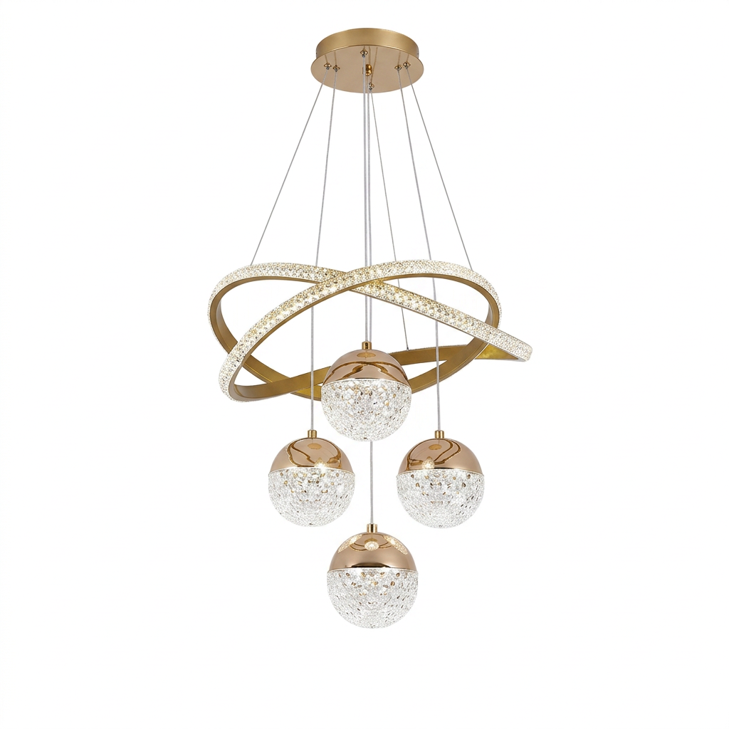 Orbit LED Chandelier on a white background