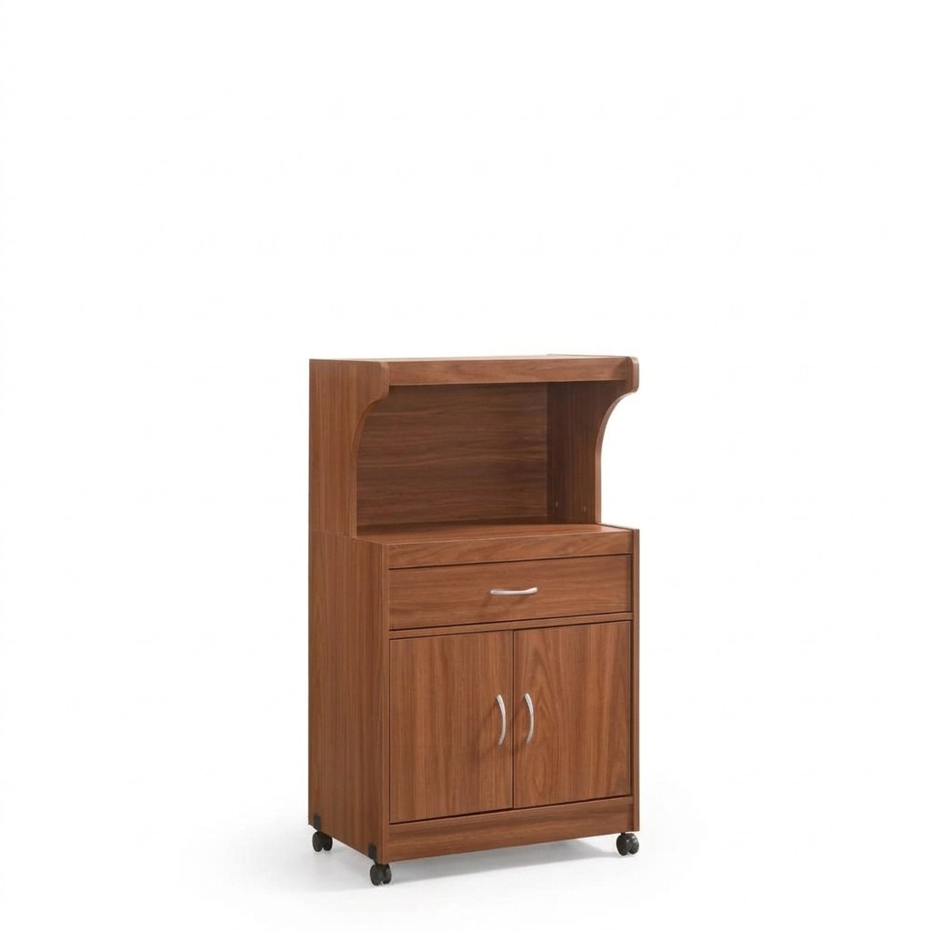 Rolling Microwave Cart – Cherry on a white background