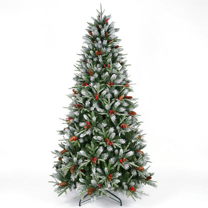 Snow-Tipped Pine Christmas Tree on a white background
