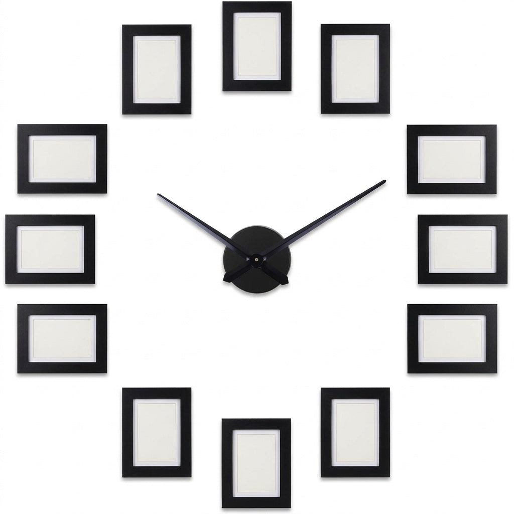 Photo Collage Wall Clock on a white background
