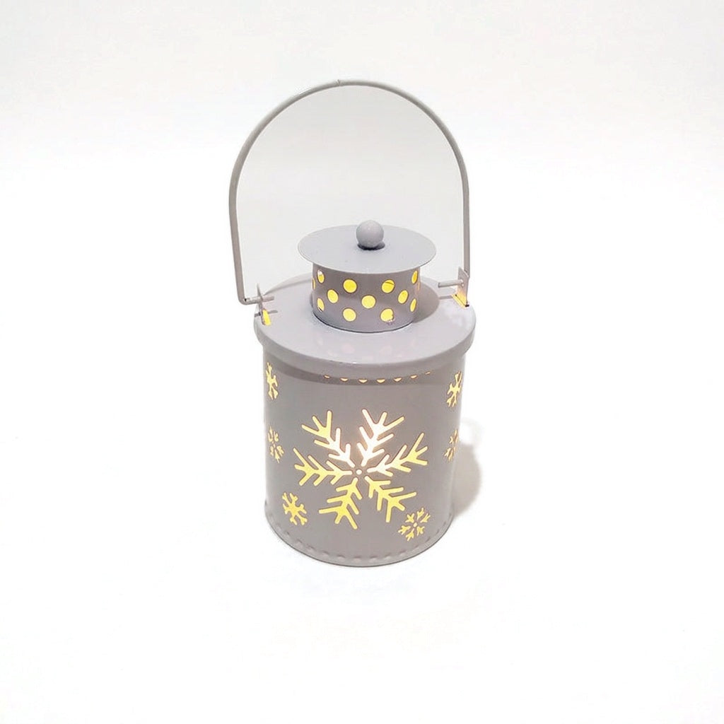 Holiday LED Candle Lantern on a white background
